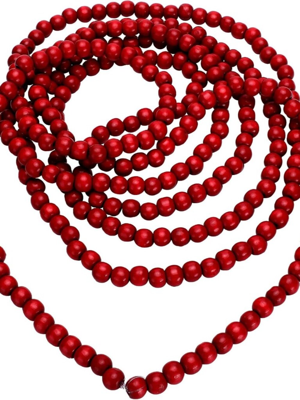 16 Feet Wood Bead Garland Christmas Tree,Red